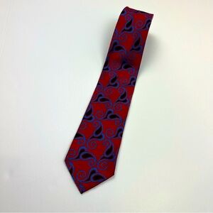 J.Z. Richards Gallery Collection‎ 100% Pure Silk Red Blue Mens Tie Preppy Office